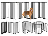 Nidouillet six-panel metal dog gate in versatile indoor/outdoor setup.