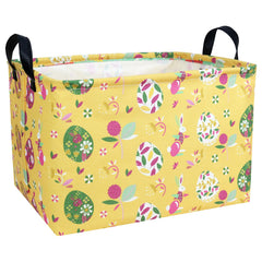 NIETEIN Kid Large Easter Basket with fabric bunny design for egg hunts and toy storage