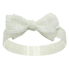 Nihao Baby off-white lace baptism headband for christening photos