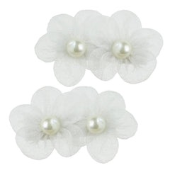 Nihao Baby white flower hair clip with 1.4-inch alligator grip for secure baptism outfits