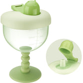 NiHome 6oz baby goblet cup with lid in green, leak-proof design for travel.