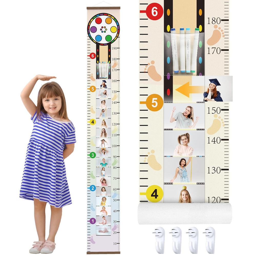 NiHome growth chart rainbow frame highlights milestones and vibrant room decor