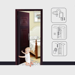 Nikou hinge stopper hung behind door illustrates closing technique.