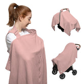 Nilsa 5-in-1 nursing cover with arch neckline for eye contact and airflow.