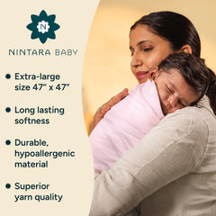 NINTARABABY close-up of two-layer muslin fabric weave
