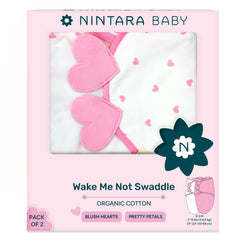 NINTARABABY wake me not swaddle with Blush Hearts for cozy newborn comfort