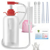 NINXIMI vaginal douche bottle with 600ml capacity and clear water level for easy monitoring.
