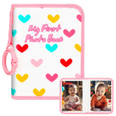 Niselity Baby Photo Book in pink love with soft cloth cover for precious memories.