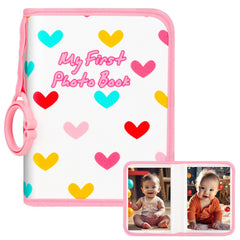 Niselity Baby Photo Book in pink love with soft cloth cover for precious memories.
