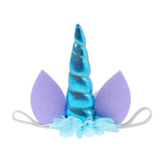 Nishine chiffon flower headband in blue, perfect for dress-up and parties.
