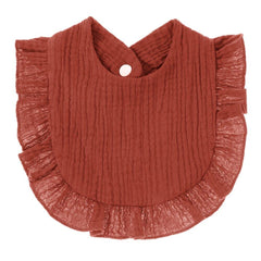 Close-up of Nishine bib texture and breathable cotton fabric