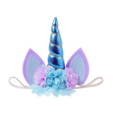 Nishine baby unicorn horn headband with glitter, ideal for festive photos.