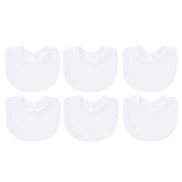 Nishine muslin baby drool bibs white pack viewed together for daily use