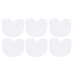 Nishine muslin baby drool bibs white pack viewed together for daily use