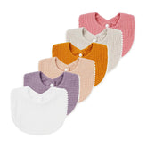 Nishine muslin baby drool bibs yellow six-pack keep outfits clean