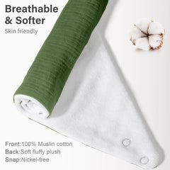 NISXABEBE muslin baby bib nickel-free snaps offer adjustable fit for growing babies.