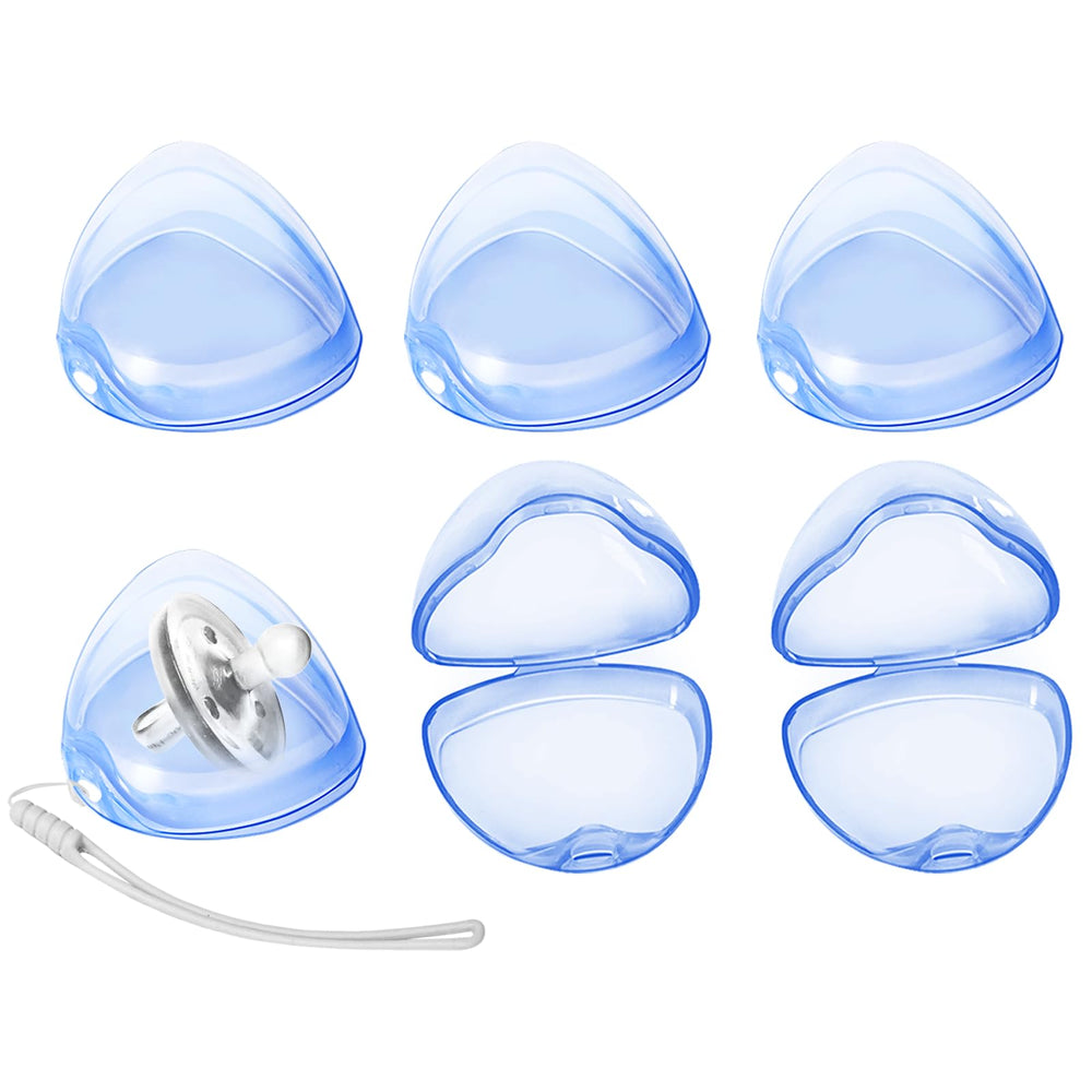 NISXABEBE pacifier case six-pack blue keeps pacifiers clean on the go