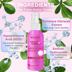 Nivexis spray nozzle closeup for easy no-rinse use.