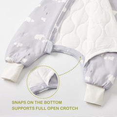 Nivolltha bear sleep sack footed design keeps little feet warm during crawling.