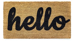 N&M Products Hello door mat for play house, welcoming kids at the entrance.