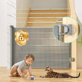No Drilling Retractable Baby Gate gray doorway for safe passage