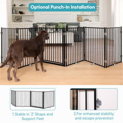 No Pawblems 30-inch tall gate keeps pets contained on stairs and doorways.