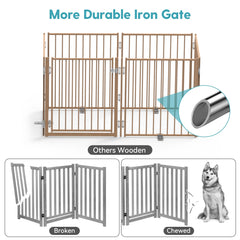 No Pawblems 30 inch tall dog gate demonstrating height and entry gap