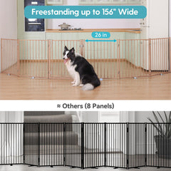 No Pawblems foldable dog gate with 360 hinge in a U shape