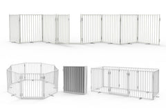 No Pawblems free standing dog gate with door for easy room separation.