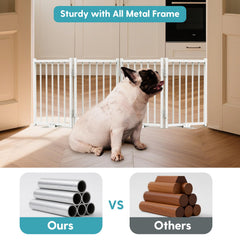 No Pawblems indoor outdoor dog gate in white finish