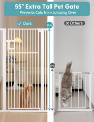Close-up of 1.37-inch gaps on No Pawblems gate for secure spacing.