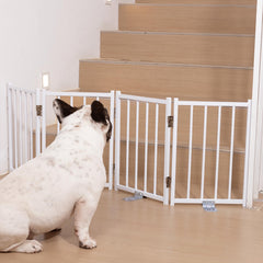 No Pawblems free-standing dog gate with 16.5-inch height for small dogs