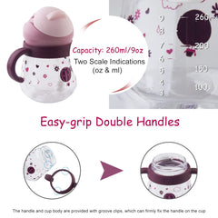 nohlerlife Sippy Cup features a v-shaped spout to help control spills.