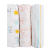 NoJo Disney Pooh prints swaddle blanket for cozy newborn cuddles.