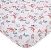 NoJo Little Love forest friends crib sheet in tan for a cozy nursery ambiance