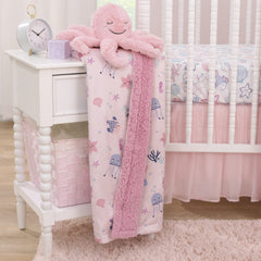 Soft plush fabric with sherpa reverse provides dreamy softness at home.