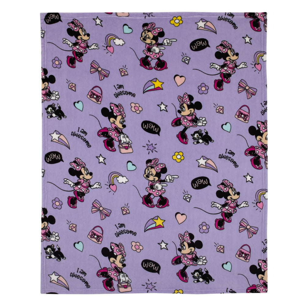 NoJo Minnie Mouse blanket with a plush Minnie illustration for cozy naps.