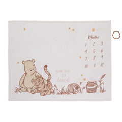 NoJo Winnie the Pooh milestone blanket with month marker for monthly photos