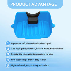 Nolasalon blue basin head rest supports comfortable hair washing.