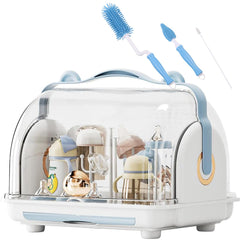 Nollapo transparent bottle drying rack with double lid for organized drying