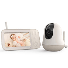 Nooie baby monitor camera front view for stable, hacker-free monitoring.