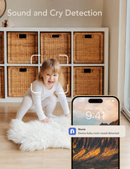 nooie baby monitor night vision shows clear view up to 32 feet