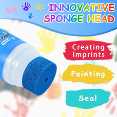 The built-in sponge applicators deliver crisp prints in seconds with easy cleanup