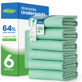 Noovirum washable underpads on a bed provide four-layer leakproof protection.