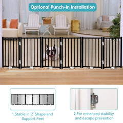 No Pawblems sixteen-and-a-half-inch height gate prevents jumping.