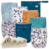 Nora's Nursery seven-pack diapers with adjustable fit for growing babies