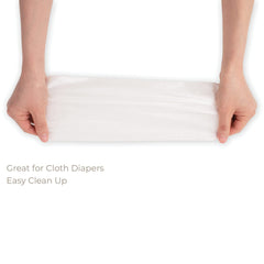 Nora's Nursery liner close-up shows soft material and snug fit for comfortable wear and leak prevention
