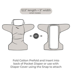 Nora's Nursery three-layer prefolds used as burp cloths or changing pads.