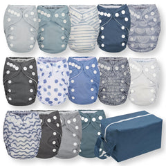 Nora's Nursery newborn all-in-one diaper closed for easy on-the-go changes.