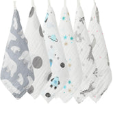 norinori Baby Msulin Washcloths soft-absorbent 10x10 inch for delicate newborn cleansing.